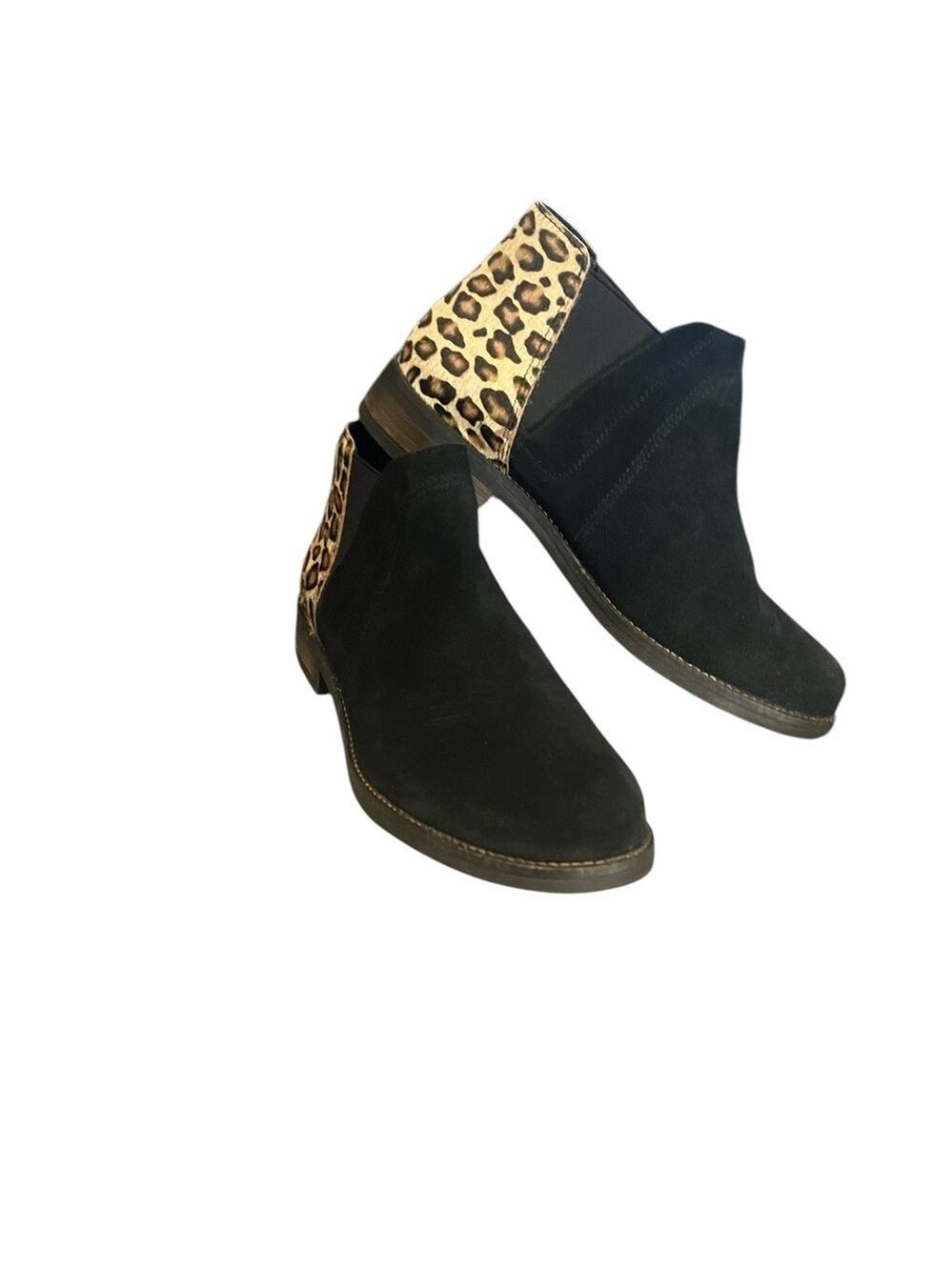 Clarks Demi Beat Leopard Pony Hair Suede Ankle Booties 9M - Picture 7 of 9